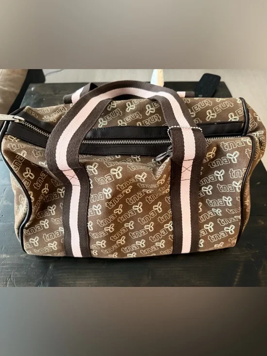 TNA Brown and Pink Logo Small Duffle Bag - Picture 2 of 4